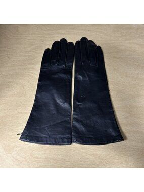 Grandoe Leather Gloves Silk Lined Womens Size 7 Black
